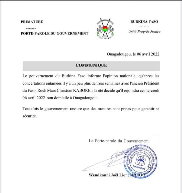 Burkina Faso : Roch Marc Christian Kaboré a été libéré par la junte militaire