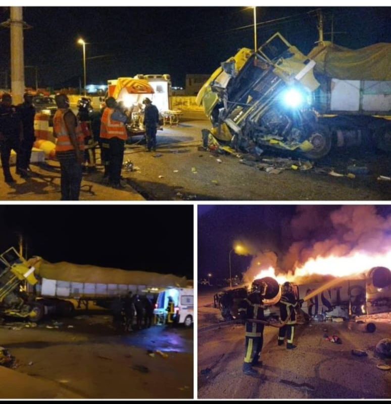 Yamoussoukro : une collision entre un camion-citerne et un car de transport fait 9 morts