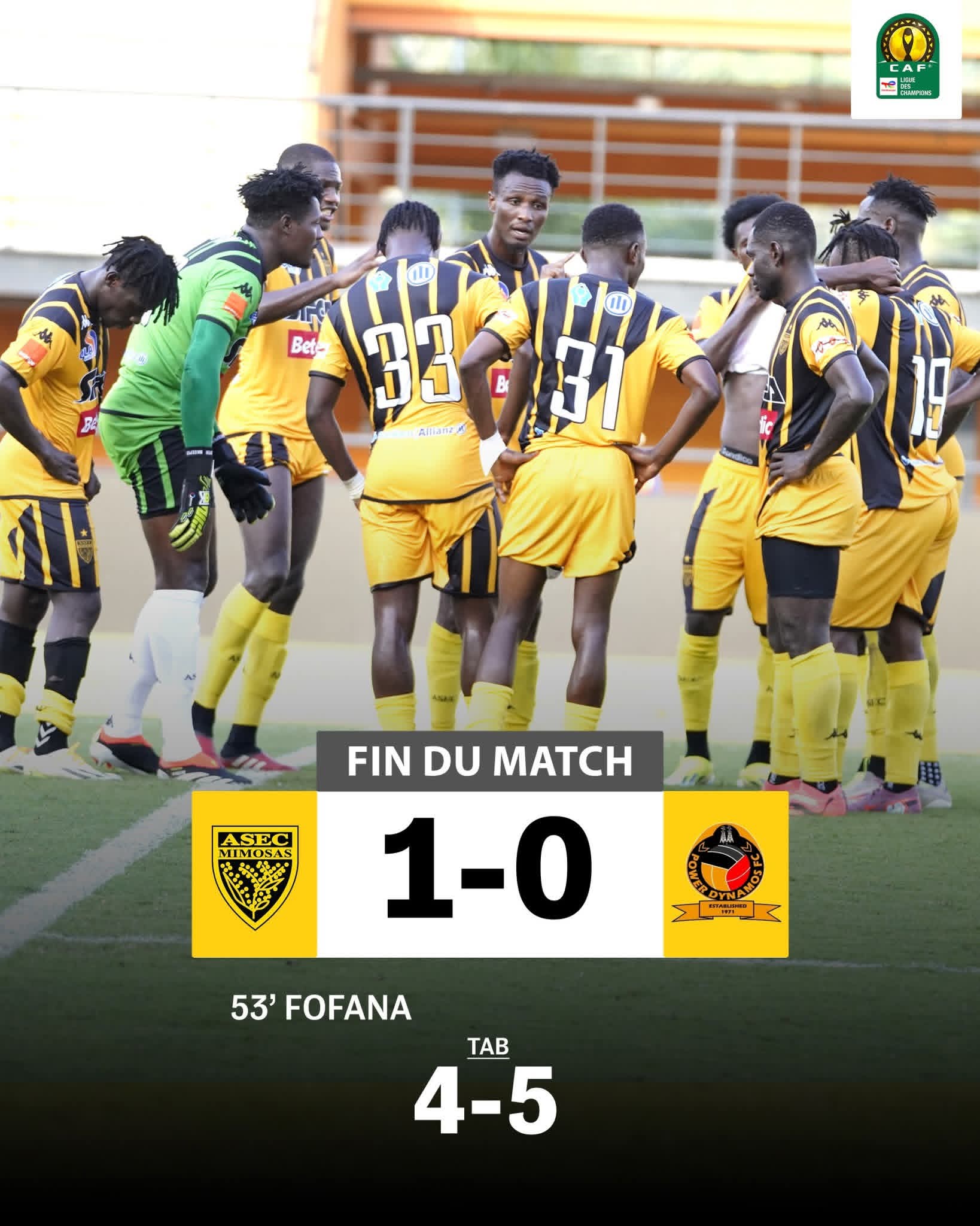 Ligue des Champions CAF : L’ASEC Mimosas tombe dès le premier tour, le Stade d’Abidjan poursuit l’aventure