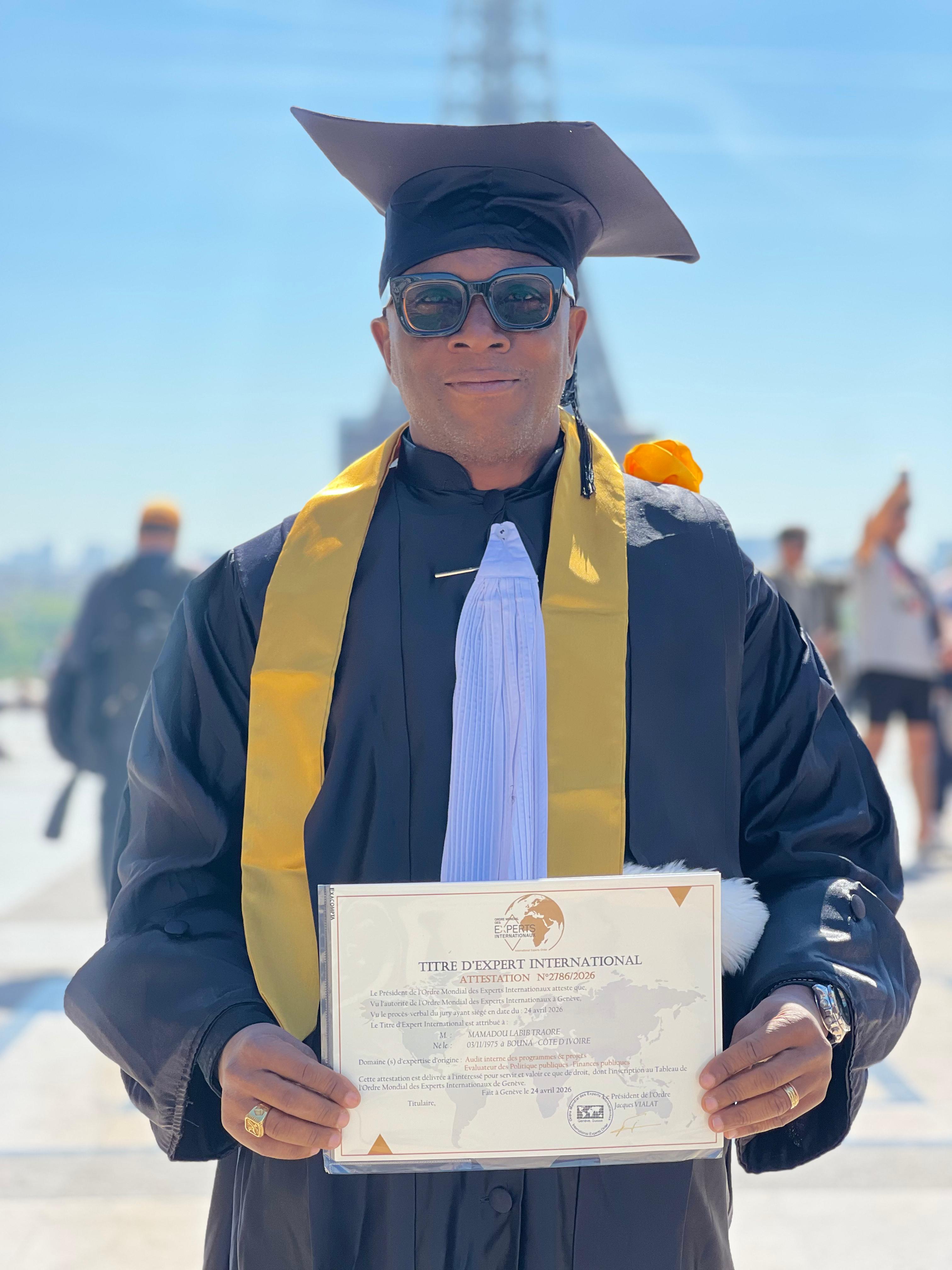 Le Docteur TRAORE MAMADOU LABIB  intègre l'Ordre mondial des experts internationaux