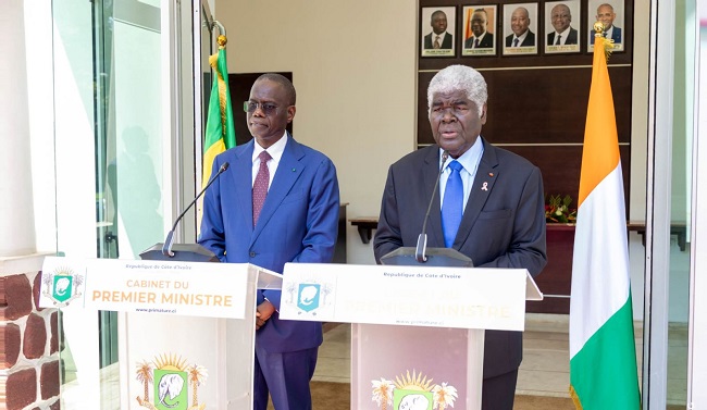 coopération côte d’ivoire-sénégal : le premier ministre robert beugré mambé échange avec son homologue ahmadou alhaminou mohamed lo